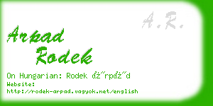 arpad rodek business card